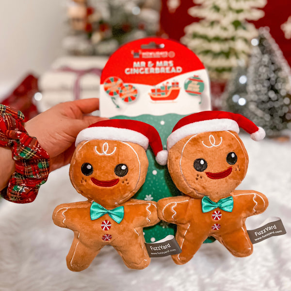 Dog Toy - Mr & Mrs Gingerbread (2PK)