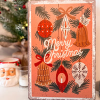 "Merry Christmas" Bells & Baubles Tin Sign