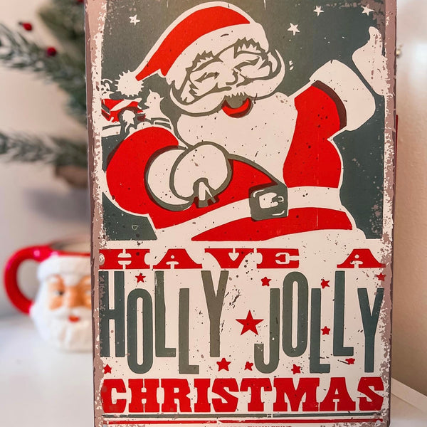 "Holly Jolly Christmas" Tin Sign