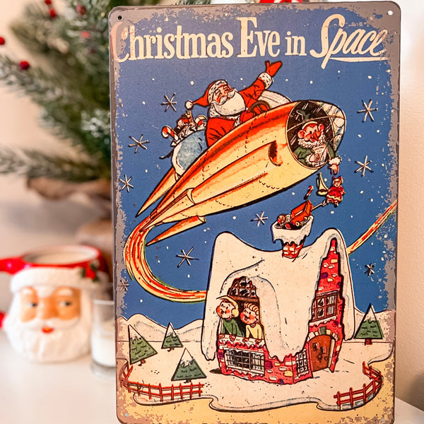 "Christmas Eve in Space" Tin Sign