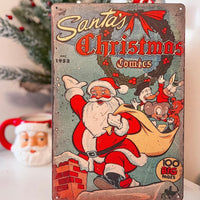 "Santa's Christmas Comic" Tin Sign