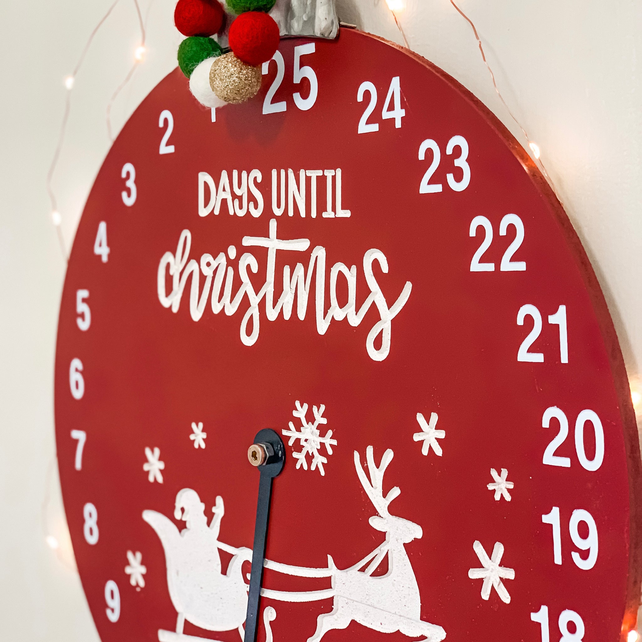 Wooden Countdown Calendar Clock Christmas Laurel & Co.