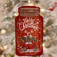 "Merry Christmas" Mason Jar Car Sign